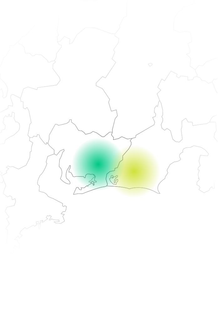 東三河・遠州地域の広域連携マップ